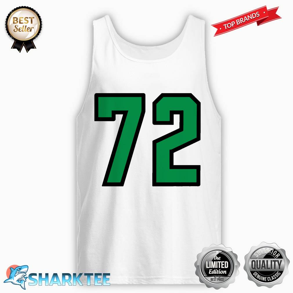 Number #72 Sports Jersey Lucky No. Green Black Birthday Age Premium Tank-top