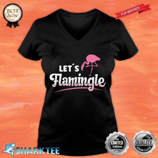 Flamingo Flock Animal Lets Flamingle V-neck