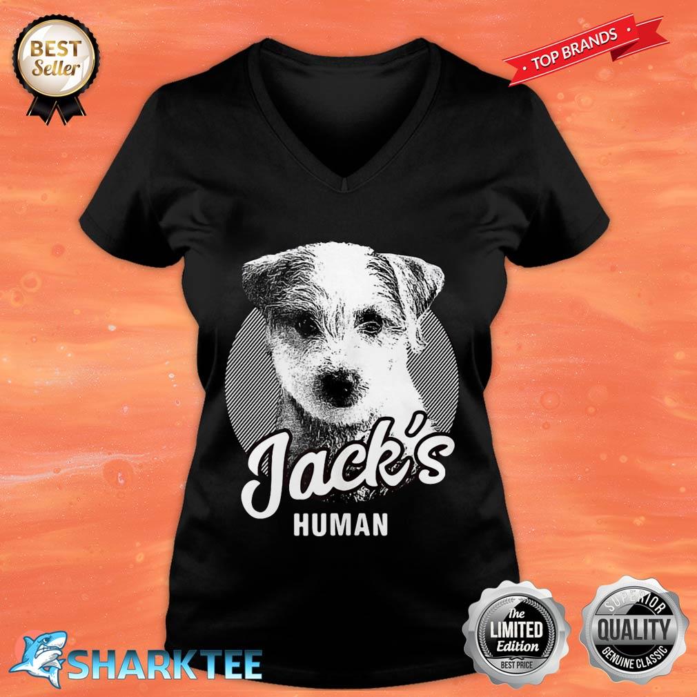 Funny Jack's Human Cute Dog Lover's Pet V-neck