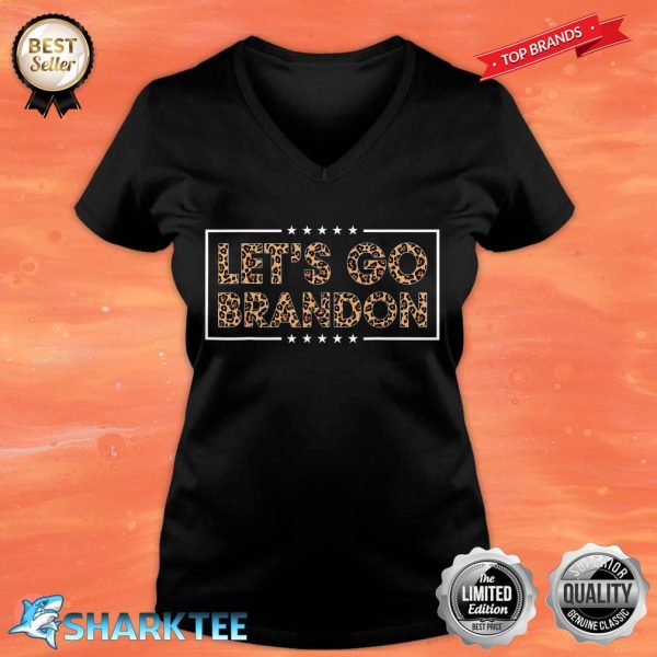 Let’s Go Brandon Conservative Leopard Print for Women Girls V-neck