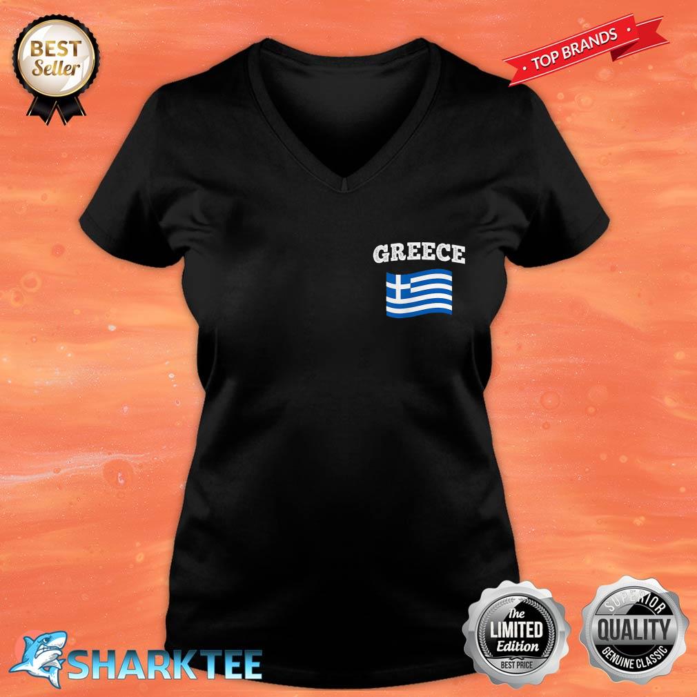 GREECE Flag Sport Competition Proud Vacation Souvenir V-neck