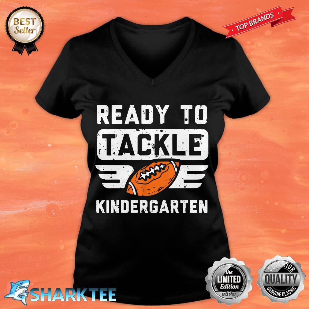 Ready To Tackle Kindergarten Football First Day Sport Boys V-neck