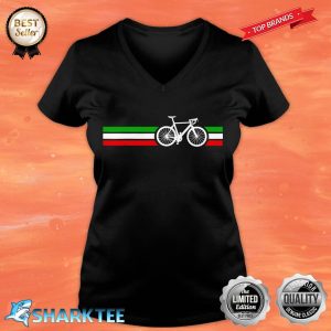 Bicycle Bike Cyclist Italian Flag V-neck