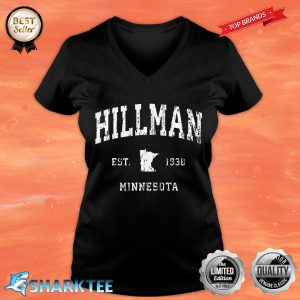Hillman Minnesota MN Vintage Athletic Sports Design Premium V-neck