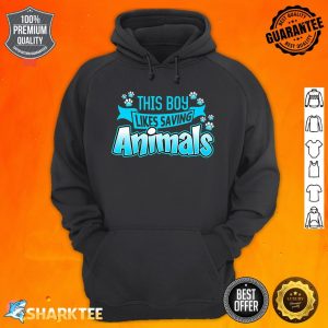 Boy Likes Saving Animals Animal Shelter Rescue Cats Dogs Premium hoodie