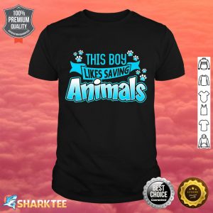 Boy Likes Saving Animals Animal Shelter Rescue Cats Dogs Premium shirt