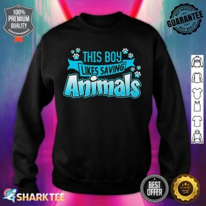 Boy Likes Saving Animals Animal Shelter Rescue Cats Dogs Premium sweatshirt