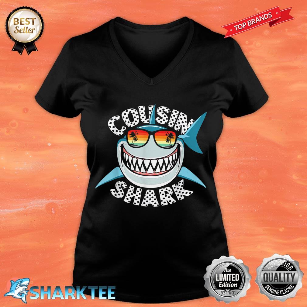 Cousin Shark Sea Animal Underwater Shark Lover V-neck