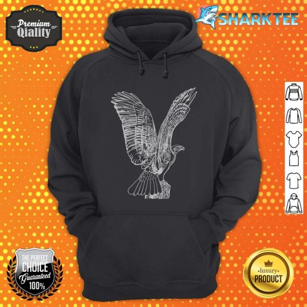 Eagle Imprint American Animal Bald Eagle Patriotic Bird Art hoodie