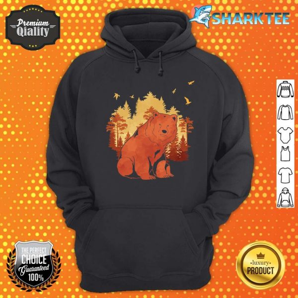 Fall Forest Trees Nature Animal Lover Outdoors Grizzly Bear hoodie