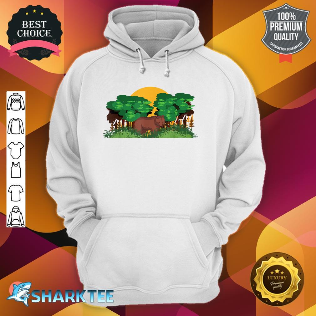 Forest Trees Wildlife Animal Brown Bear Lover Sunset Nature hoodie