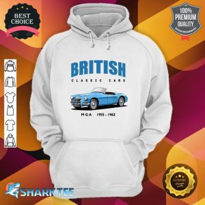 British Classic Cars Pale Blue MGA Sports Car hoodie