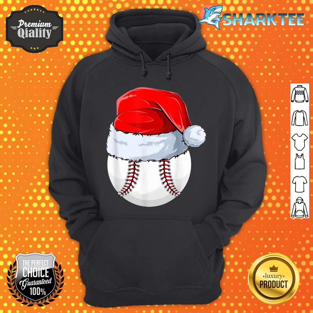 Baseball Ball Christmas Santa Claus Hat Sport Xmas Boys Teen hoodie