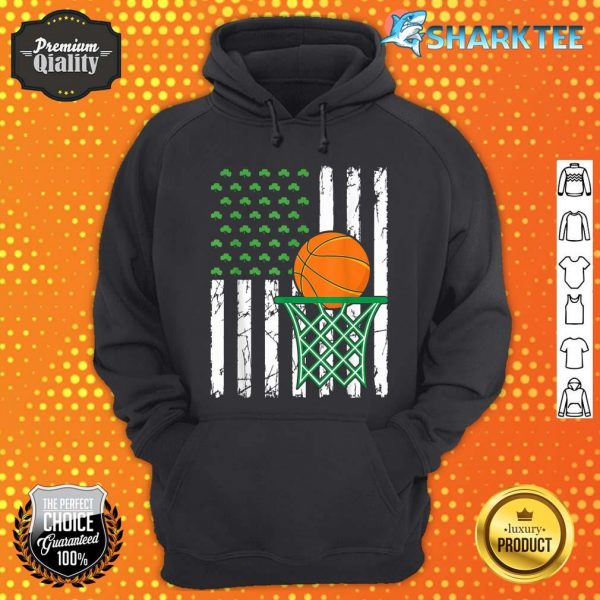 Retro American Flag Basketball Sport St. Patrick's Day hoodie