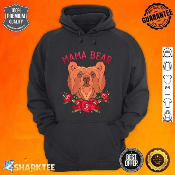 Floral Animal Mom Bear Family Flower Rose Mama Bear hoodie