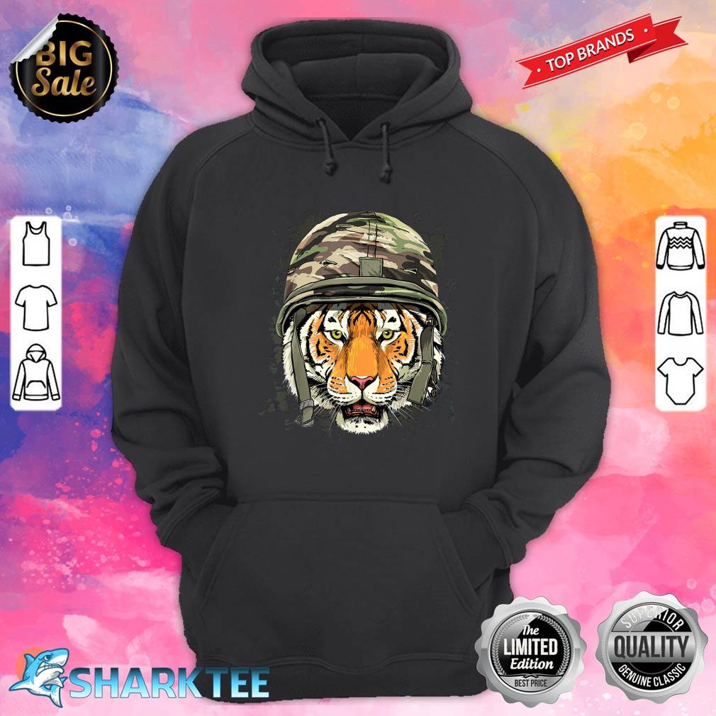 Tiger Soldier Veteran Army Tiger Safari Animal Lover hoodie