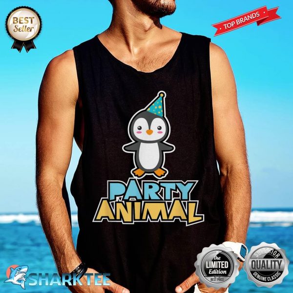 Party Animal Shirt Penguin Shirt Graphic Birthday Tank-top