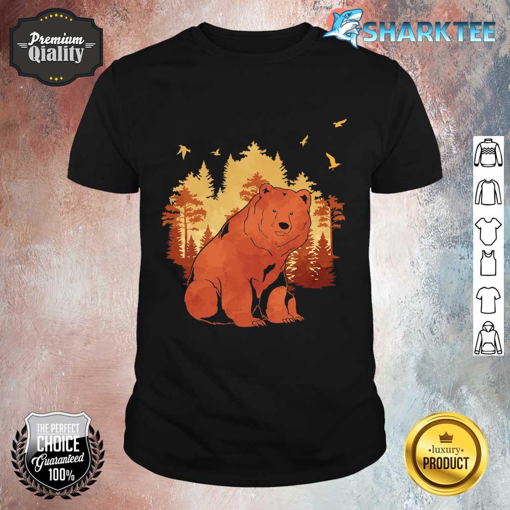 Fall Forest Trees Nature Animal Lover Outdoors Grizzly Bear shirt