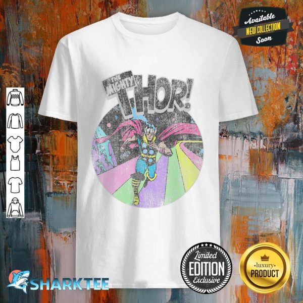 Womens Marvel Avengers The Mighty Thor Distressed Retro Portrait shirt