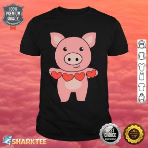 Pig For Valentines Day Cute Animals With Hearts shirt