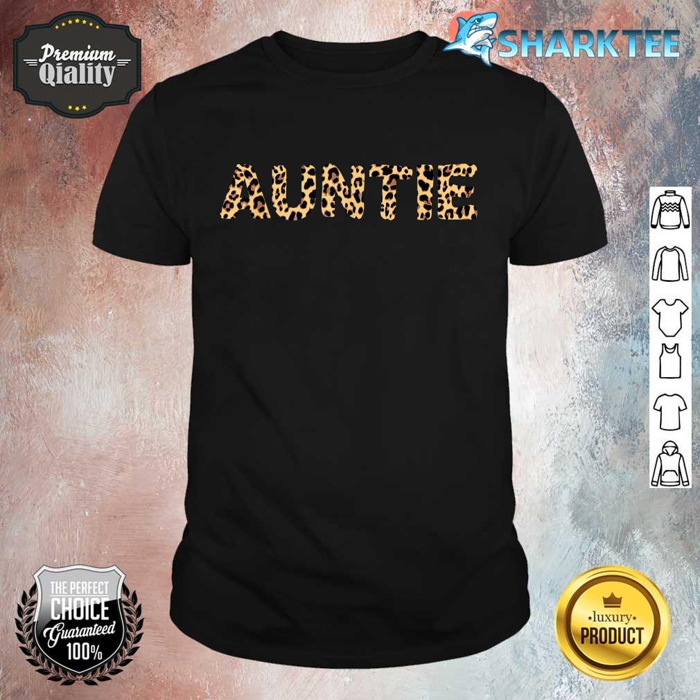 Auntie Aunt Leopard Print Animal Safari Trendy shirt