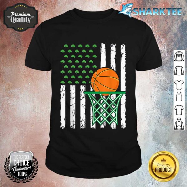 Retro American Flag Basketball Sport St. Patrick's Day shirt