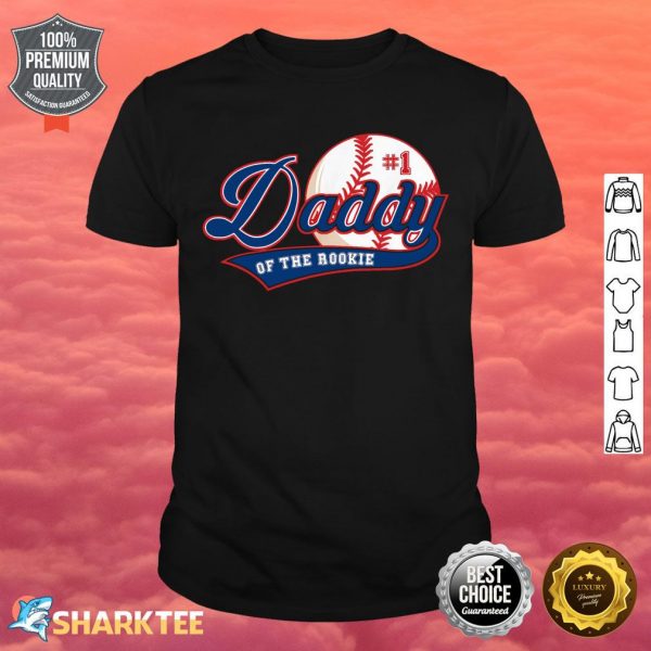 Mens Daddy of Rookie of Year 1st Birthday Baseball Theme Matching shirt