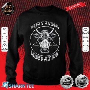 Vegan Animal Liberation Goth Pentagram Satanic sweatshirt