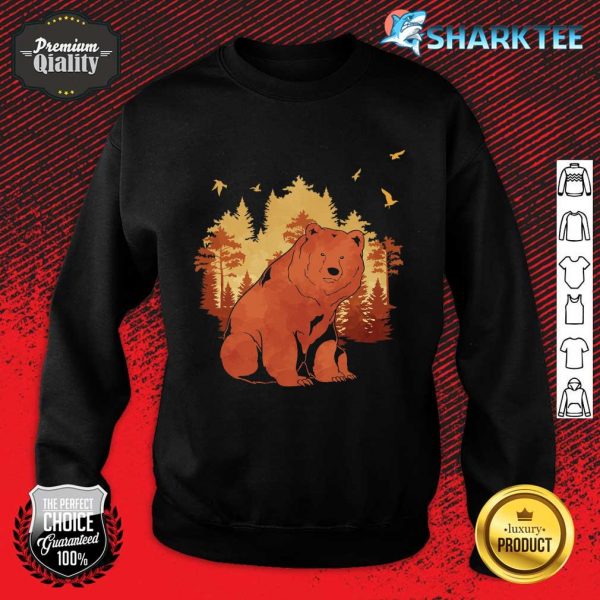 Fall Forest Trees Nature Animal Lover Outdoors Grizzly Bear sweatshirt