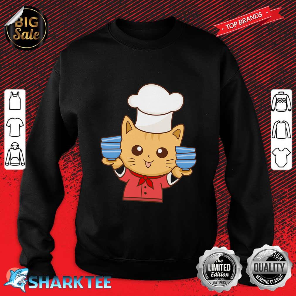 Yellow Cat Chef Loves Animalssweatshirt