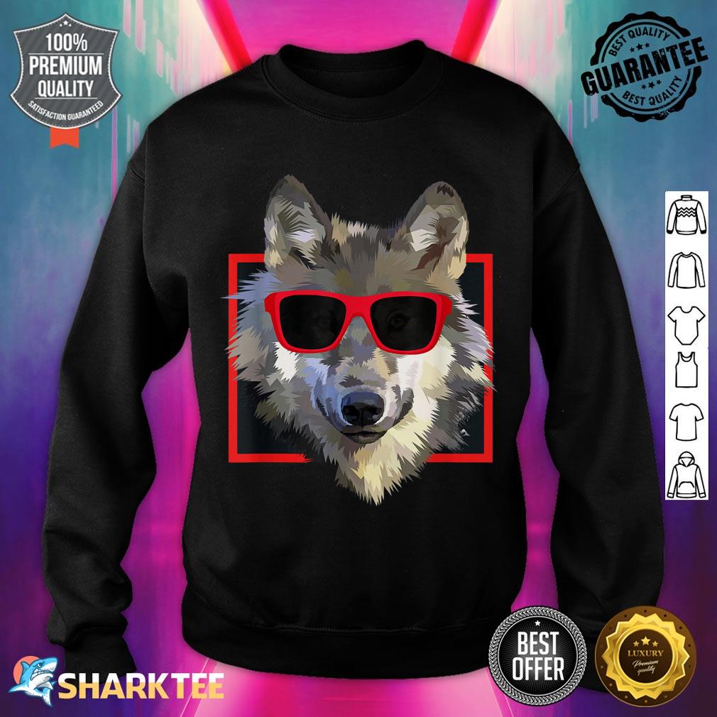 Wolves Animal Wolf in Cool Sunglass Frame Funny Present sweatshirt