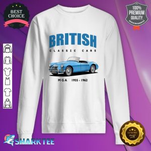 British Classic Cars Pale Blue MGA Sports Car sweatshirt