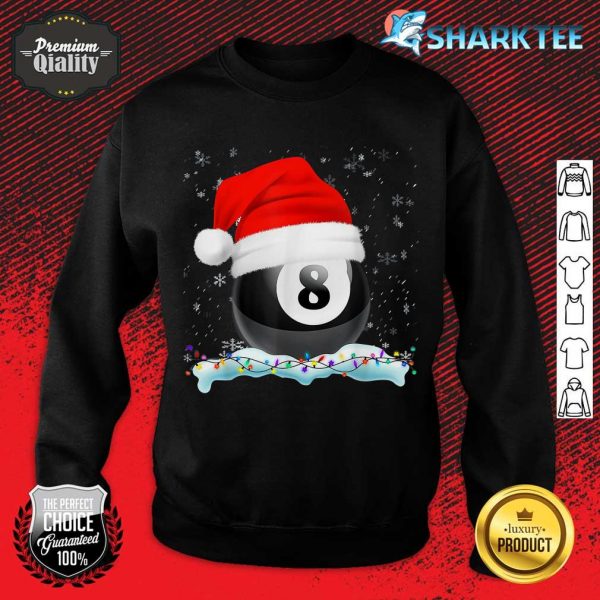 Christmas Santa Hat Funny Billiards Sport Xmas sweatshirt