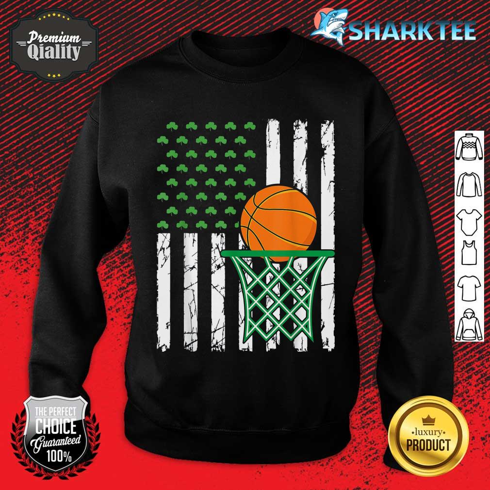 Retro American Flag Basketball Sport St. Patrick's Day sweatshirt