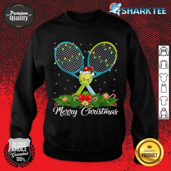 Tennis Sports Lover Matching Santa Hat Tennis Christmas sweatshirt