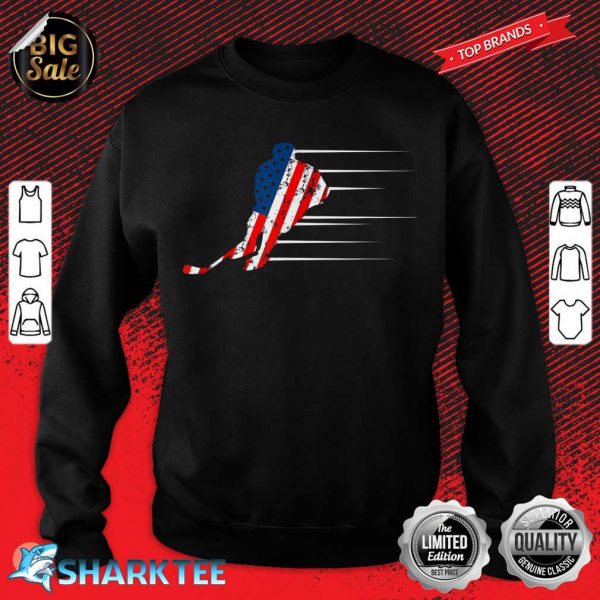 American Flag Ice Hockey Sport Gift 4th Of July sweatshirt