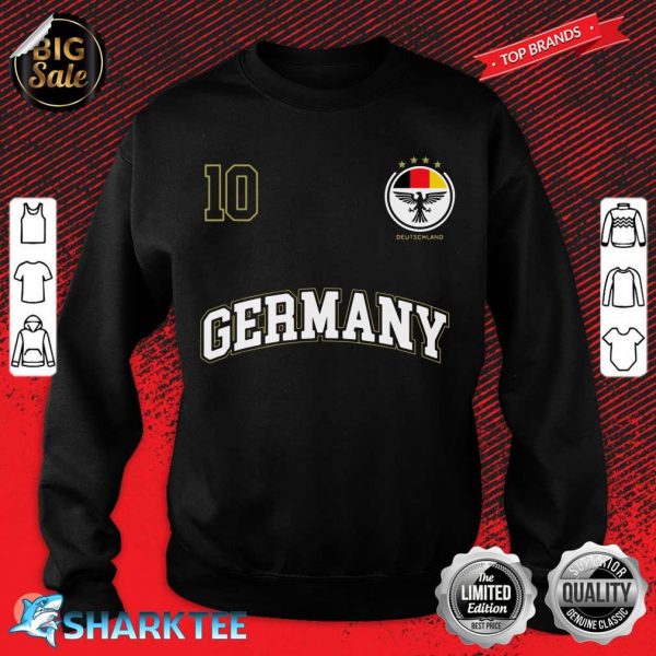 Germany Soccer Uniform Shirt No 10 Sports Team German Flag sweatshirt