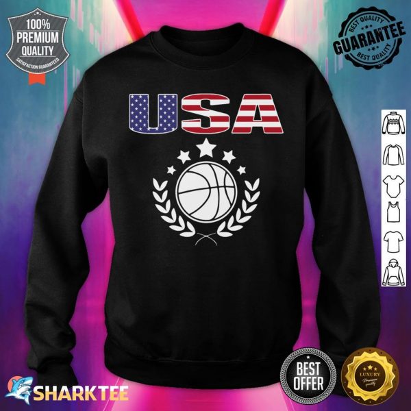 America Basketball Fans Jersey USA Flag Summer Sport Lover Premium sweatshirt