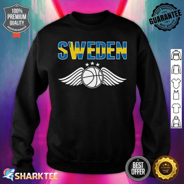 Sweden Basketball Lovers Jersey Swedish Flag Summer Sports Premium sweatshirt