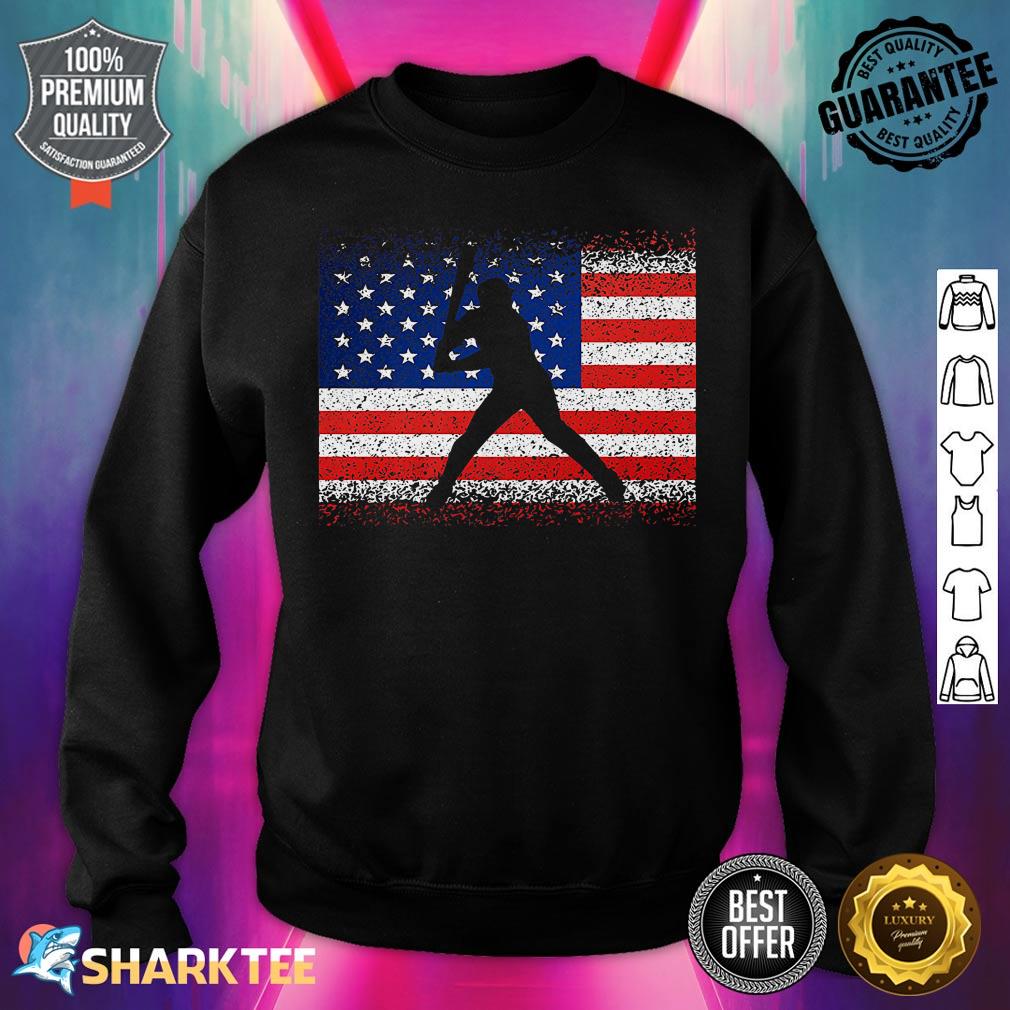 Vintage Baseball Sport American Flag July 4th Women Men USA Premium sweatshirt