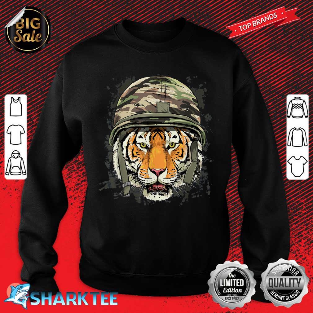 Tiger Soldier Veteran Army Tiger Safari Animal Lover sweatshirt