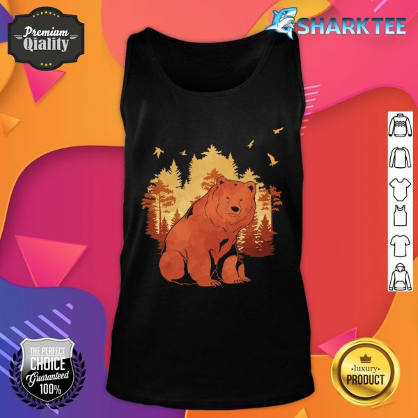 Fall Forest Trees Nature Animal Lover Outdoors Grizzly Bear tank top