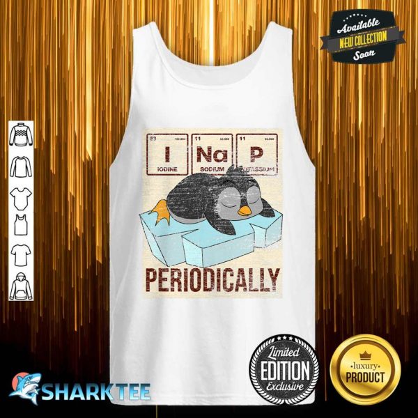 Sleeping Antarctic Animal Periodic Table PJ Napping Penguin tank top