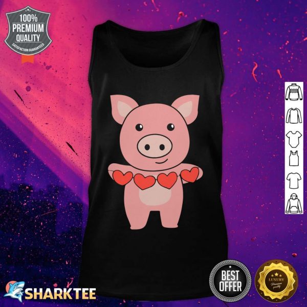 Pig For Valentines Day Cute Animals With Hearts tank top