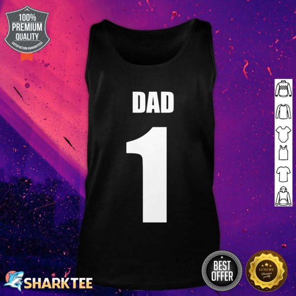 Number 1 Dad -On Back Jersey Sports Father Family tank top