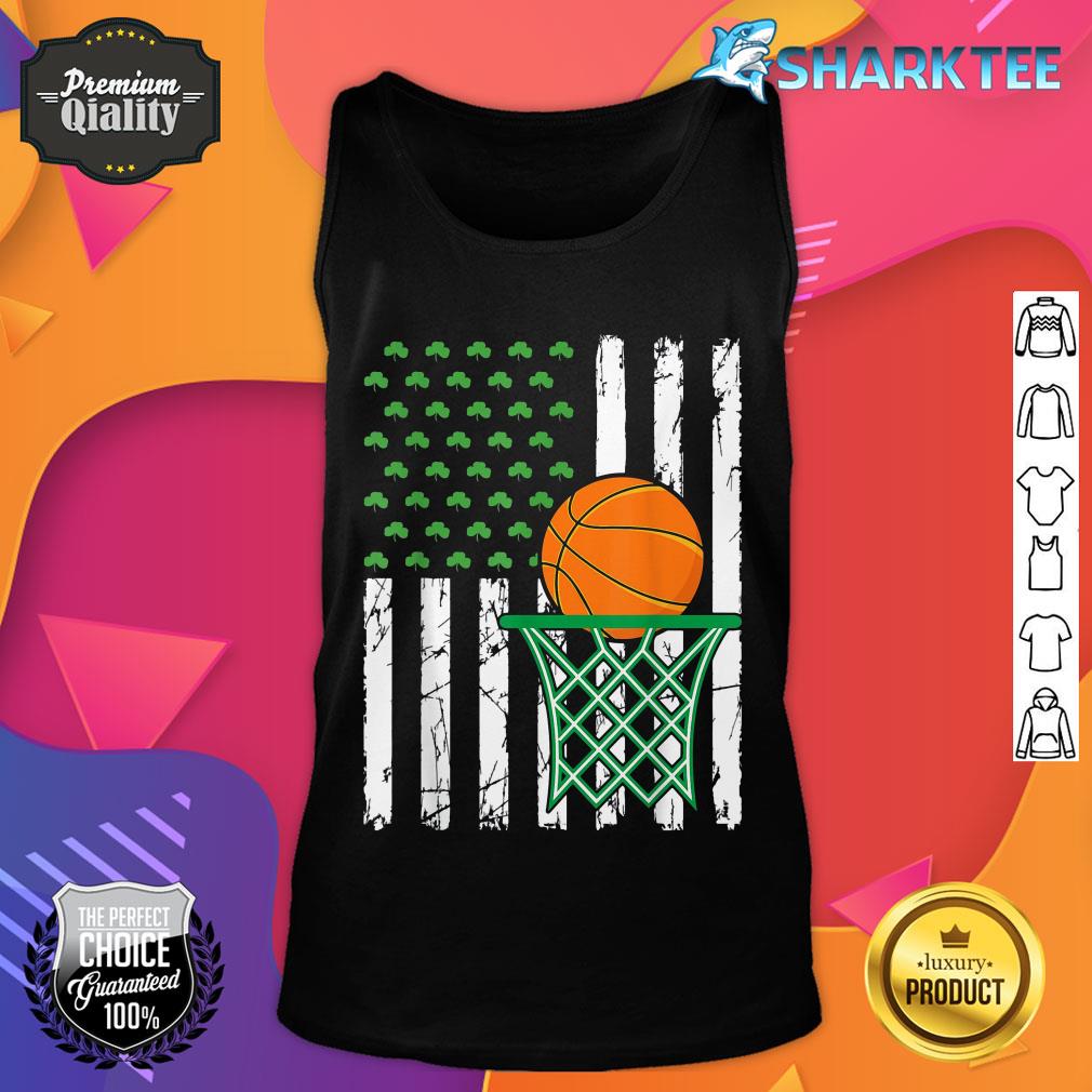 Retro American Flag Basketball Sport St. Patrick's Day tank top