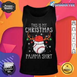 This Is My Christmas Pajama Shirt Baseball Xmas PJs Sports tank top