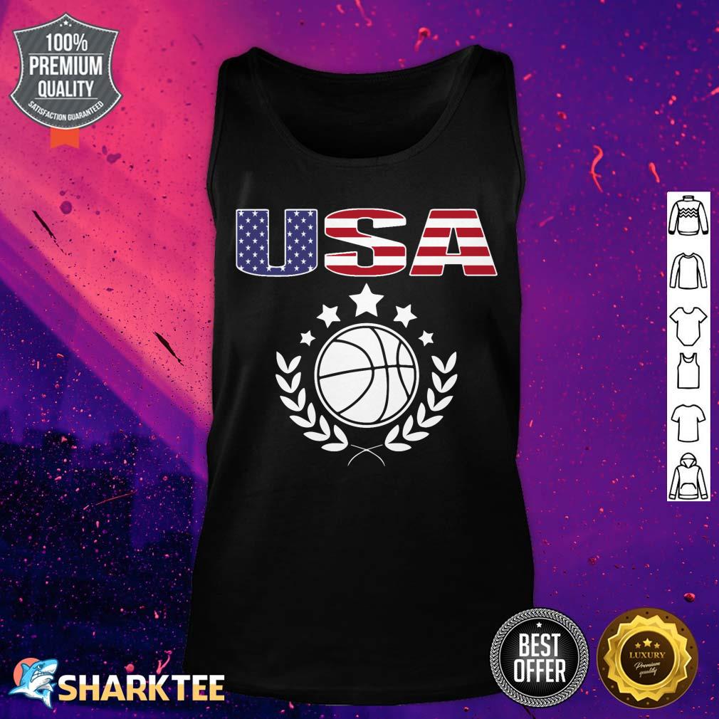 America Basketball Fans Jersey USA Flag Summer Sport Lover Premium tank top
