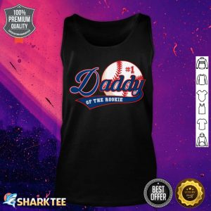 Mens Daddy of Rookie of Year 1st Birthday Baseball Theme Matching tank top