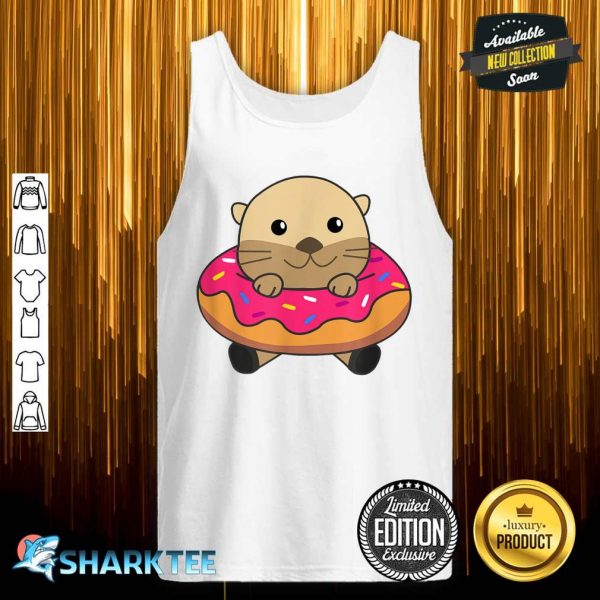 Cute Otter Funny Animals In Donut Sweet Pastry Otter tank top